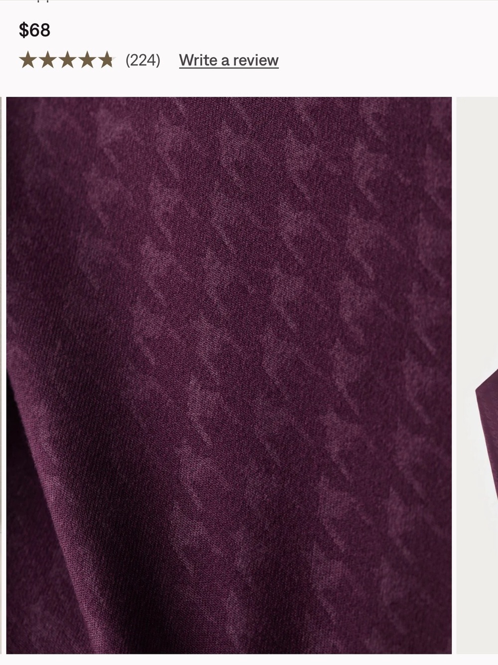 Rhone Mulberry Houndstooth Plum Ribbed Crop Workout Athletic Tank/ Bra XL - Picture 5 of 8